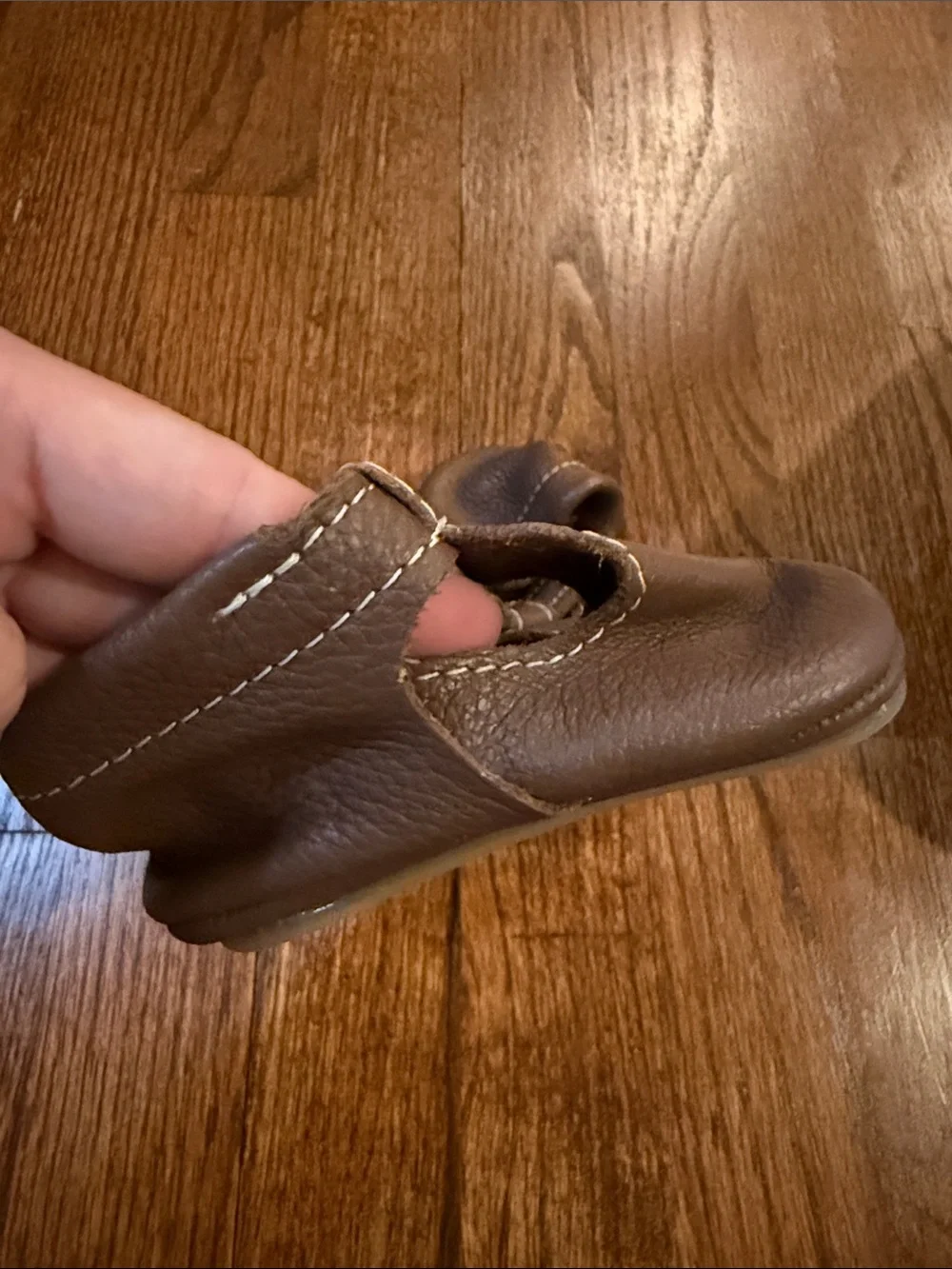 Freshly Picked Baby Moccasins in Beige and Brown